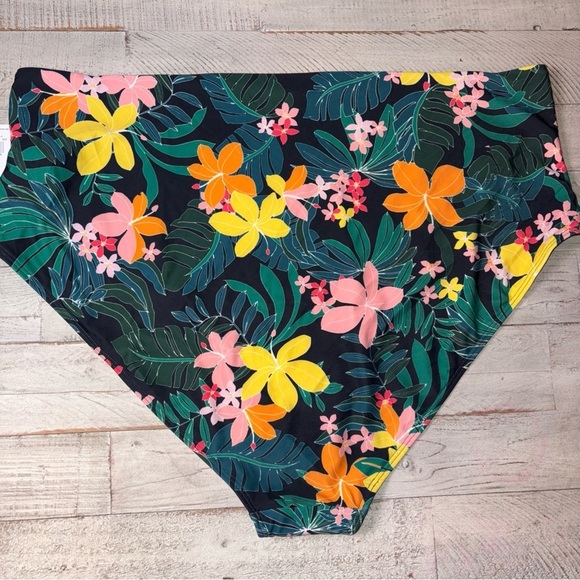 Old Navy Women's Size 3X Black Tropical High-Rise Classic Bikini Swim Bottom - Picture 9 of 13